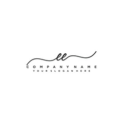 EE initial Handwriting logo vector templates