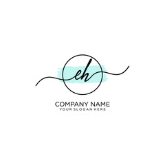 Obraz premium EH initial Handwriting logo vector templates