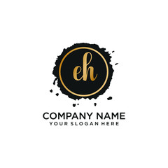 EH initial Handwriting logo vector templates