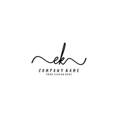 EK initial Handwriting logo vector templates
