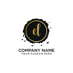 EL initial Handwriting logo vector templates