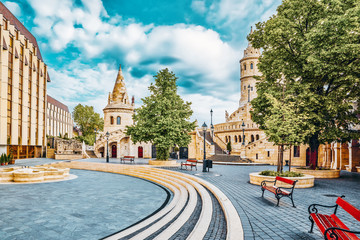 View on the Old Fishermen Bastion in Budapest at morning time. Hungary.