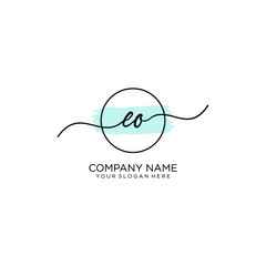 EO initial Handwriting logo vector templates