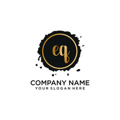 EQ initial Handwriting logo vector templates