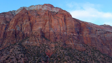 Zion Canyon National Park in the evening