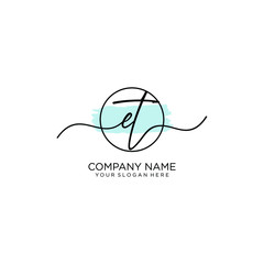 Fototapeta premium ET initial Handwriting logo vector templates