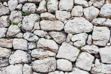 Wall of large natural stones.