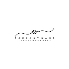 EV initial Handwriting logo vector templates