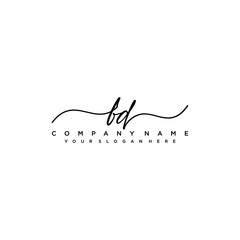 FD initial Handwriting logo vector templates