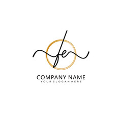 Obraz premium FE initial Handwriting logo vector templates