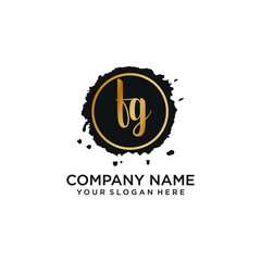 FG initial Handwriting logo vector templates