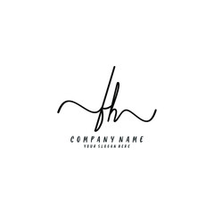 FH initial Handwriting logo vector templates