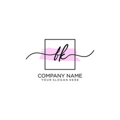 FK  initial Handwriting logo vector templates