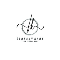 FK  initial Handwriting logo vector templates