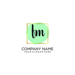 FM initial Handwriting logo vector templates