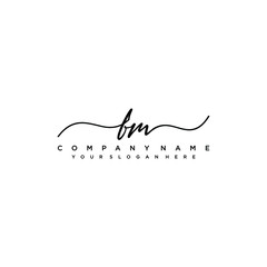 FM initial Handwriting logo vector templates