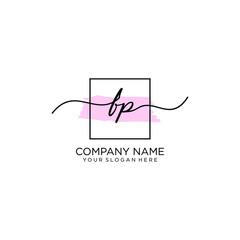 FP initial Handwriting logo vector templates