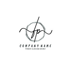 FP initial Handwriting logo vector templates