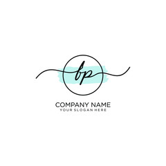 FP initial Handwriting logo vector templates