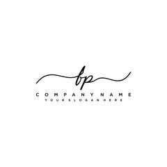 FP initial Handwriting logo vector templates