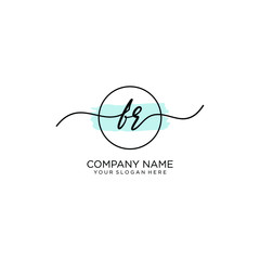 FR initial Handwriting logo vector templates