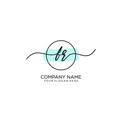 Fototapeta premium FR initial Handwriting logo vector templates