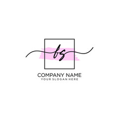 FS initial Handwriting logo vector templates