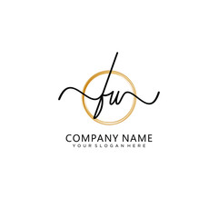 Obraz premium FU initial Handwriting logo vector templates