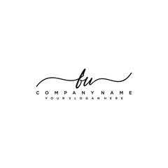 FU initial Handwriting logo vector templates