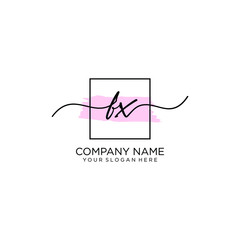 FX initial Handwriting logo vector templates