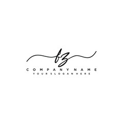 FZ initial Handwriting logo vector templates