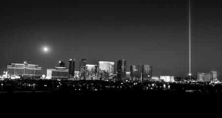 Las Vegas skyline black and white