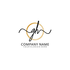 GH initial Handwriting logo vector templates