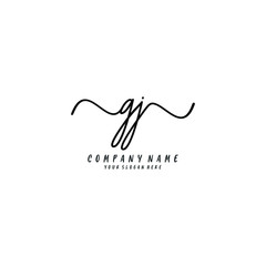 GJ initial Handwriting logo vector templates