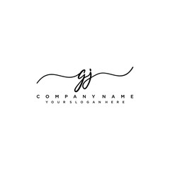 GJ initial Handwriting logo vector templates