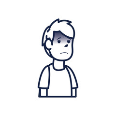 boy cartoon with fever line style icon vector design