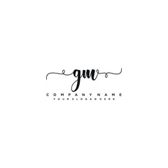 GM initial Handwriting logo vector templates