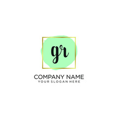 GR initial Handwriting logo vector templates