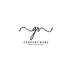 GR initial Handwriting logo vector templates