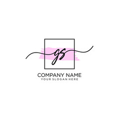 GS initial Handwriting logo vector templates