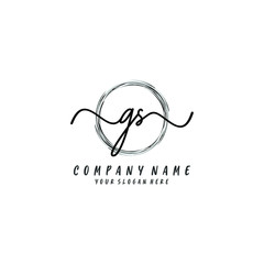 GS initial Handwriting logo vector templates