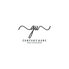 GU initial Handwriting logo vector templates