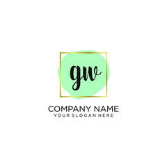 GW initial Handwriting logo vector templates