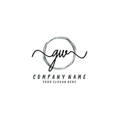GW initial Handwriting logo vector templates