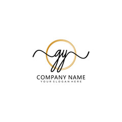 Fototapeta premium GY initial Handwriting logo vector templates