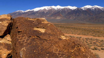 Ancient Petroglyphs at Chalfant Valley in the Eastern Sierra