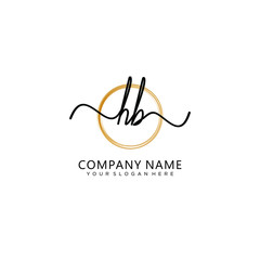 HB initial Handwriting logo vector templates