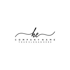 Fototapeta na wymiar HC initial Handwriting logo vector templates