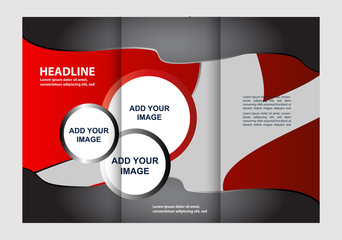 Fototapeta premium Vector modern tri-fold brochure design template 