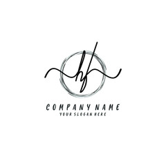 Fototapeta premium HF initial Handwriting logo vector templates